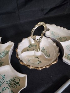 Ceramic 5-Piece Divided Relish Tray With Fruit Motif