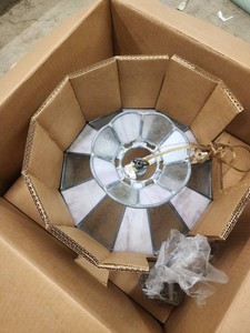Mayfair Tiffany Hanging Lamp Style 150C Stained Glass 14in
