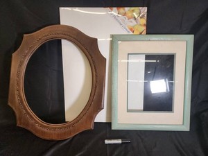 Ornate Wood & Aqua Picture Frames Mixed Lot