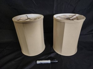 Pair of Cream Fabric Drum Lampshades (Lot of 2)