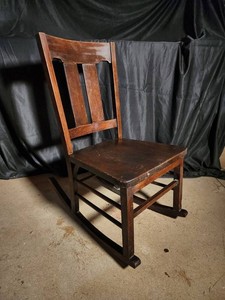 43 - Wooden Ladder-Back Rocking Chair