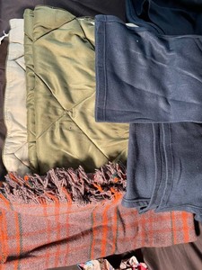 285 - Assorted Throw Blankets & Knit Wraps (Lot of 4)