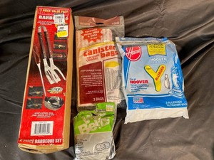 296 - Mixed Vacuum Bags & Barbecue Tool Set (Lot of 4)