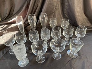 163 - Mixed Glass Stemware & Barware (Lot of 17)