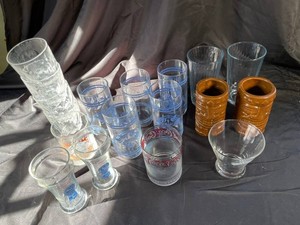 165 - Coca-Cola, Pabst Blue Ribbon & Tiki Glasses (Lot of 11)