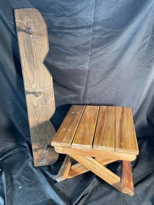 385 - Wood Hat Rack & Folding Stool (Lot of 2)