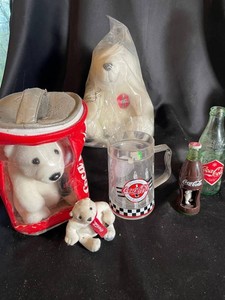 463 - Coca-Cola Bear Collectibles, Mug, Bottles & Plush Lot of 6
