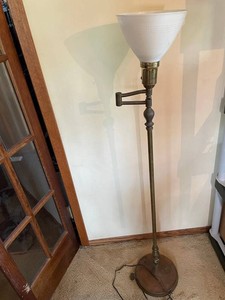 494 - Torchiere Floor Lamp with Frosted Glass Shade