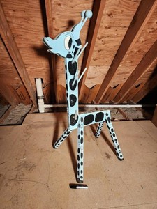 513 - Giraffe-Shaped Wooden Coat Rack
