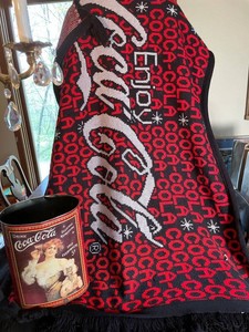 582 - Coca-Cola Throw & Decorative Tin Bucket (Lot of 2)