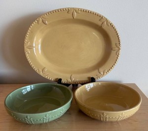 LL - Sorrento by Debby Segura Designs for Signature Housewares Stoneware Serving Platter & Bowls