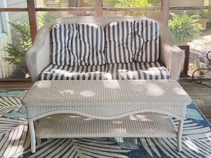 Wicker Sofa & Coffee Table Set