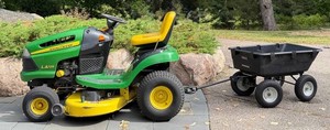 Lawn Tractor - John Deere LA125 With Utility Wagon
