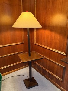 AR - Floor Lamp - Wooden Table Shelf