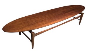 LL - Vintage 1962 Lane Furniture Esteem Series Surfboard Coffee Table