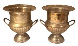 LLB - Two Vintage Brass Urns