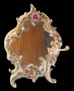 LLB - Vintage Baroque Style Porcelain Framed Mirror