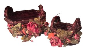 LLB - Two Royal Design Floral Harvest Decorative Baskets