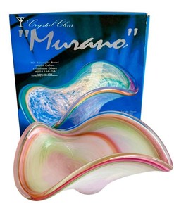 LLB - Murano-Style Multicolor Freeform Art Glass Bowl