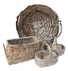 LLS1 - Four Silver Toned Woven Baskets