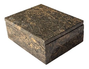 LLB - Marble Fossil Stone Trinket Box