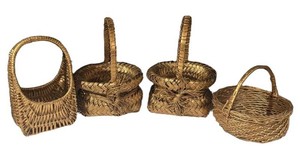 LLS2 - Four Decorative Gold-Tone Baskets