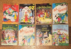 LLB - Set of 8 Vintage Color by Number Storybooks