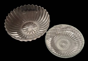 LLS3 - Two Fluted Sunburst Glass Serving Bowls