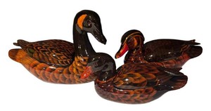 LLS4 - Three Decorative Duck Trinket Boxes
