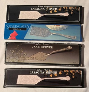 LLS2 - Silver-Plated Cake and Lasagna Serving Utensils