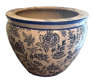 G - Blue & White Floral Planter Pot