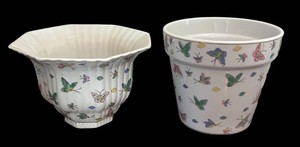 G - Two Butterfly Planter Pots