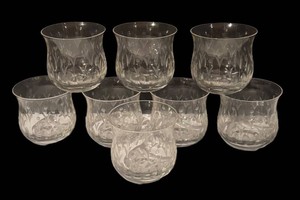 LLS4 - Etched Botanical Floral Lowball Glasses