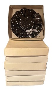 LL - Fancy Black & White Polka Dot Hat Motif Gift Boxes