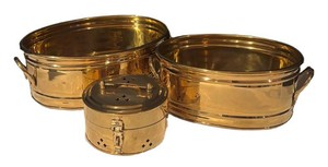 LLS4 - Three Brass Vessels & Trinket Box