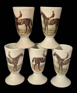 LLS4 - Five Vintage Equestrian Footed Cups