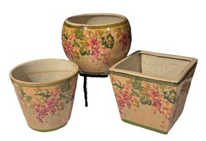 LLS5 - Trio of Floral Ceramic Vases