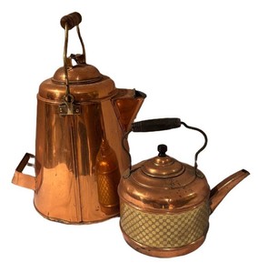 LLS5 - Vintage Copper Coffee Pot & Kettle