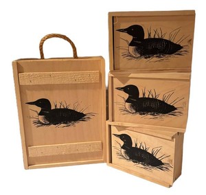 LLS6 - Four Wooden Loon Boxes