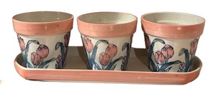 LLS5 - Five Sets of Tulip Planter Pots with Under Plates