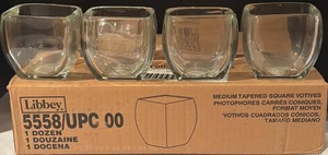 LL7 - 11 Libbey Square Glass Votive Holders