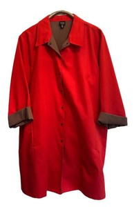 FC - Eileen Fisher Red Italian Fabric Womens Coat Size 2X