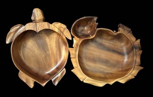 FR - Vintage Monkeypod Wood Platters (Lot of 2)
