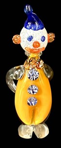 K - Art Glass Clown Figurine - Hand Blown Murano Style