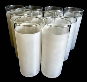 FR - Vintage Tom Collins Highball Glasses - Frosted Glass 9pc