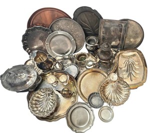K - Vintage Stainless Steel Platters & Mixed Servingware