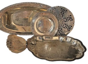 FR - Vintage Silver-Plated Serving Trays & Platters (Lot of 6)