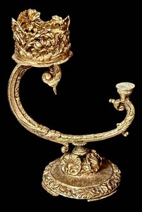 FR - Vintage Vanity Candle Holder - Stylebuilt Accessories Gold-Plated Filigree