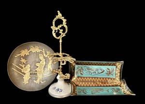 Japanese Plaque, Trays & Stand -  Mixed Lot