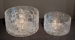 O - Vintage Glass Bowls - Oiva Toikka Nuutajarvi Pair
